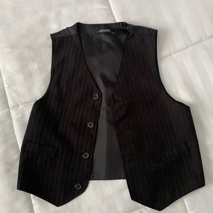 BLACK PINSTRIPE VEST